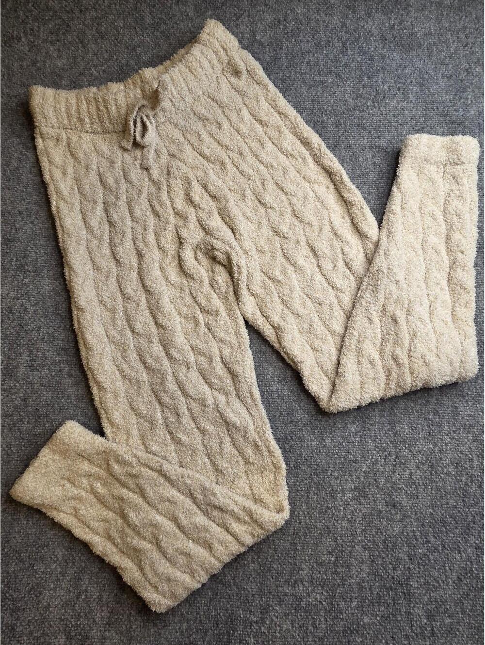 Splendid Fuzzy Cable Knit Sweater PJ Bottoms XS